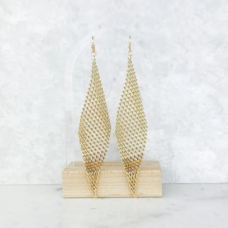Gold Haze Mesh Earrings *Final Sale*