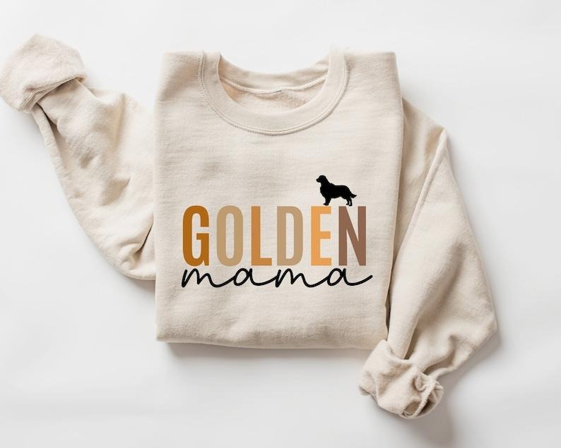 Golden Mama Shirt, Golden Retriever Sweatshirt, Dog Crewneck, Golden Dog Sweater, Dog Lover Gift, Golden Mom Sweatshirt, Dog Owner Clothing