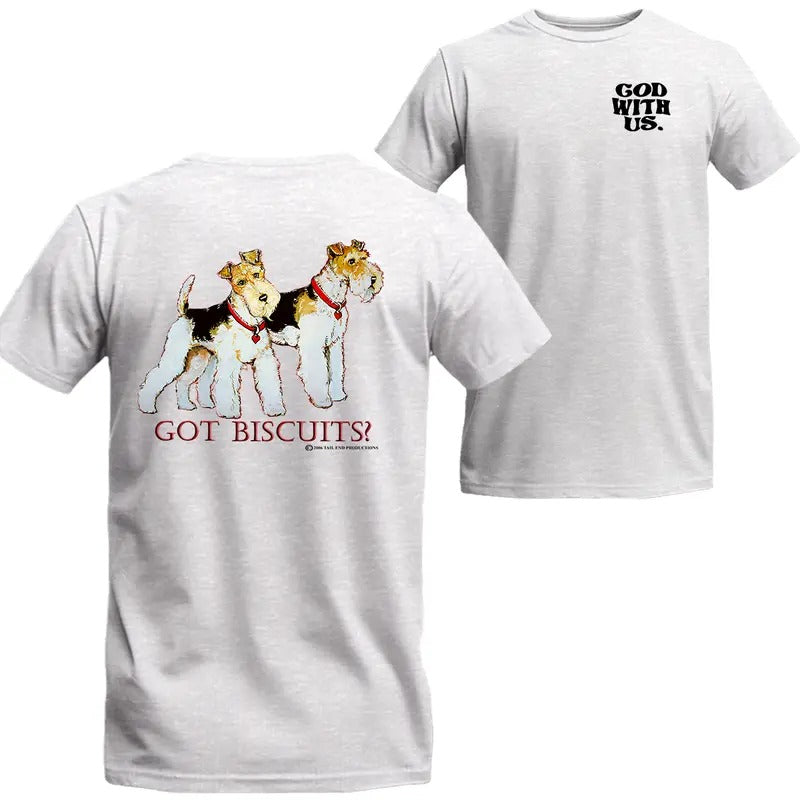 Got Biscuits Fox Terrier Dog Lovers T-Shirt, MW Unisex Shirt Menswear Top