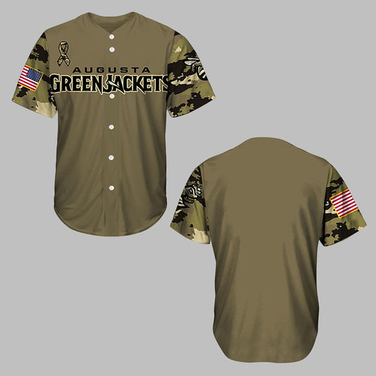 GreenJackets Military Appreciation Night 2025 Baseball Jersey - Grishko.com