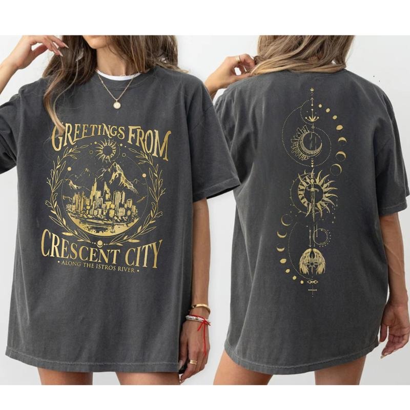 Greetings From Crescent City Unisex Classic T-Shirt , Crescent City Fan Shirt, Crescent Postal Service T-Shirt, SJM Merch, Bookish Gift Cotton Tshirt