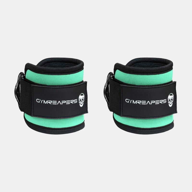 Gymreapers Ankle Straps for Cable Machines - Mint (Pair) for Lower Body Workouts