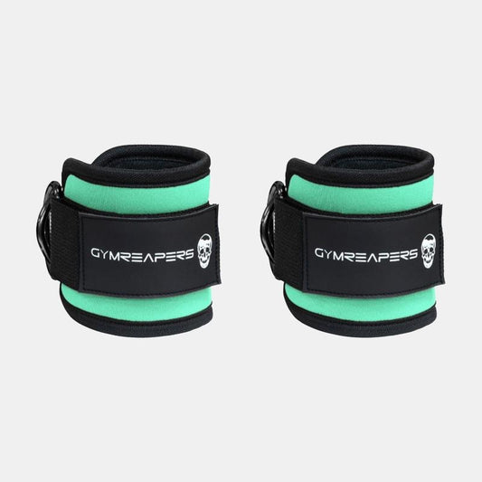 Gymreapers Ankle Straps for Cable Machines - Mint (Pair) for Lower Body Workouts