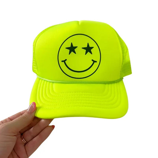 HAT - Starry Eyed Happy Face Foam Mesh Trucker Hat 'NLB'