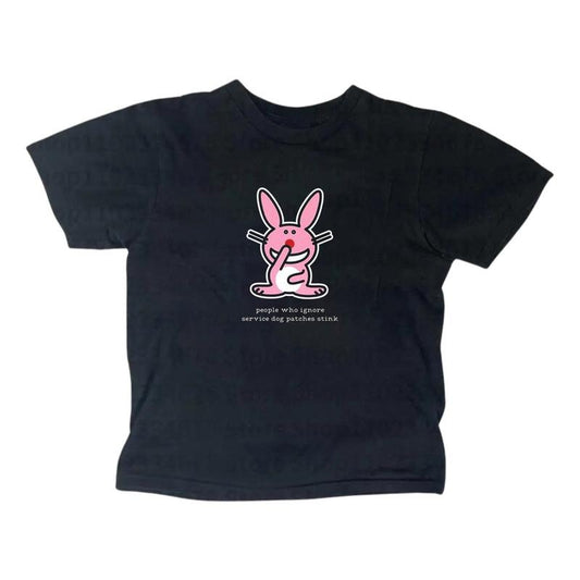 Happy Bunny Baby Tee, Gothic Emo Girl Top, Scene Clothing 2000s, Y2k Top Women Streetwear, Casual Cotton Short Sleeve