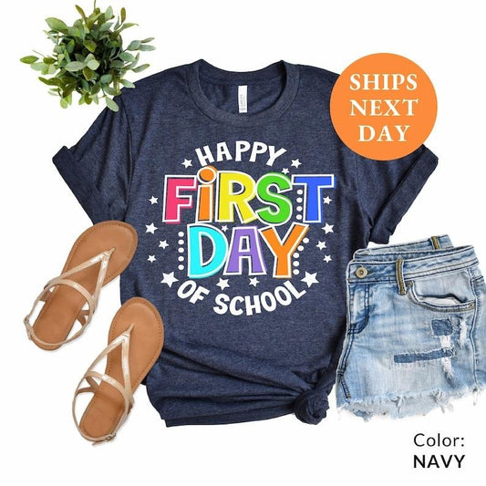 Happy First Day of School Teacher Shirt, Back to School Shirt for Teachers, Teacher Shirt Back to School Shirt Teacher Gift  T-shirt, sweater and Hoodie