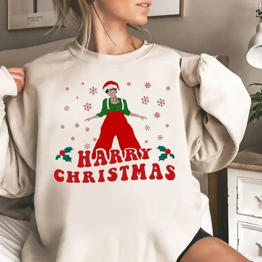 Harry Styles Christmas Sweatshirt, TSweatshirt, , A Harry Little Christmas Sweatshirt, Harry Style Butterfly Sweatshirt, TPWK Sweatshirt