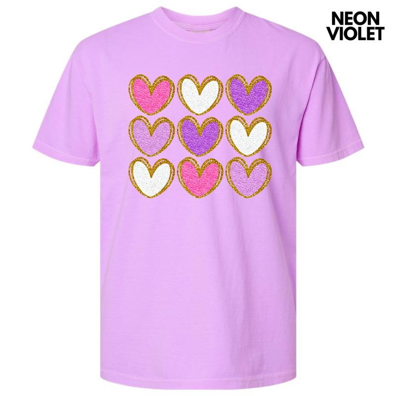 Heart Faux Glitter Collage Comfort Colors T-Shirt 'NLB