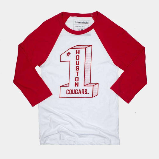 Vintage Houston Cougars #1 Baseball Tee Style001