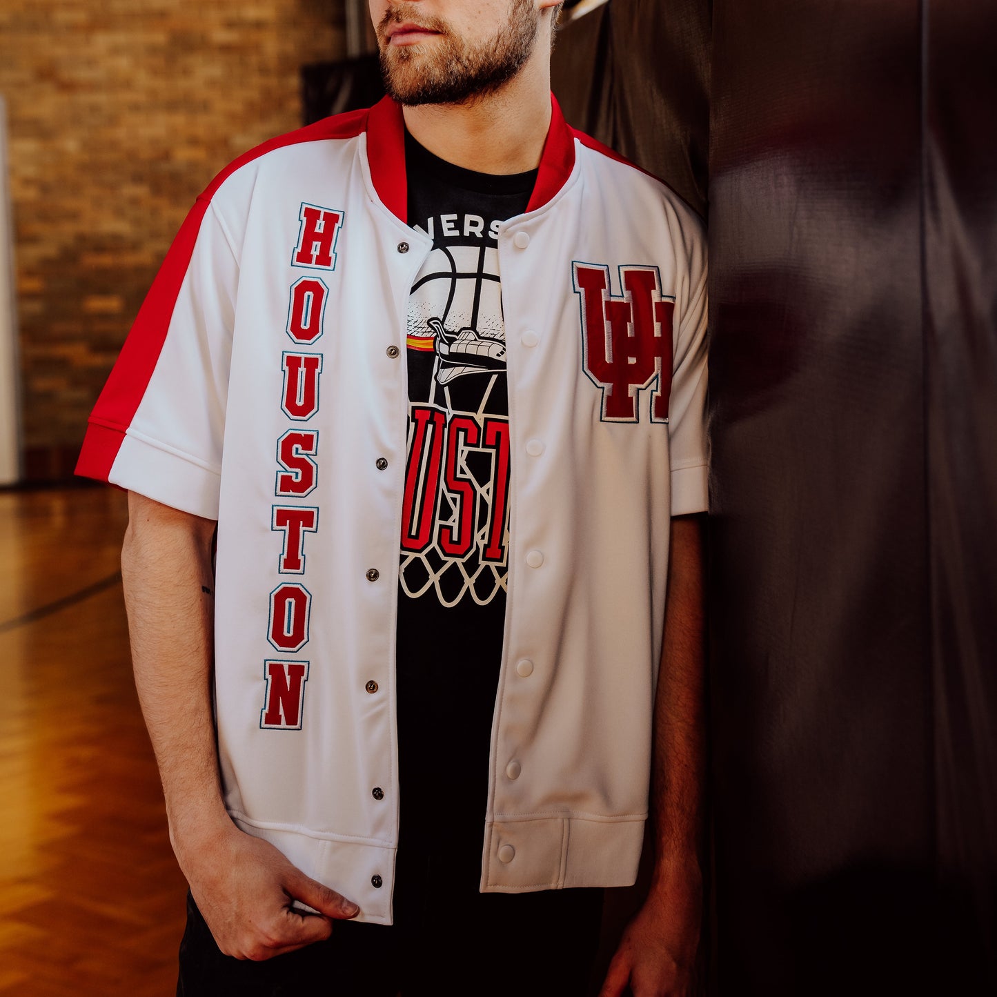Houston 1980s Vintage Phi Slama Jama Shooting Shirt Style001