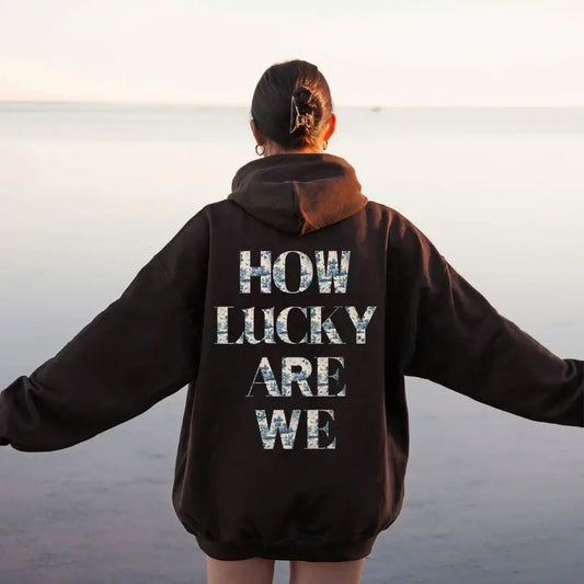 How Luckyy We're Hoodie On Back, Zachh Inspired Bryann Merch, Country Concert Outfit, Unisex Long Sleeve Pullover Hoodie Shirt