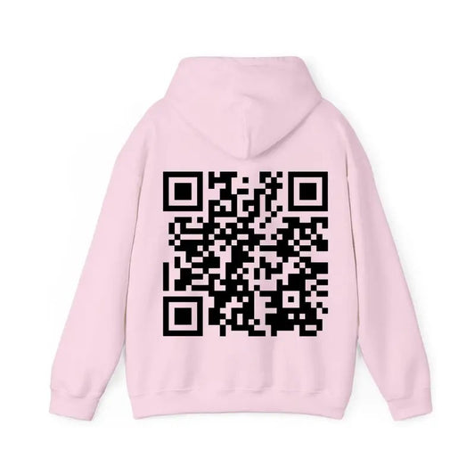 I Love You QR Code Back Side Hoodie, QR Code I Love You Valentine's Hoodie, Valentines Gifts, Gift For Her, Gift For Him, Classic Fabric Top Clothing