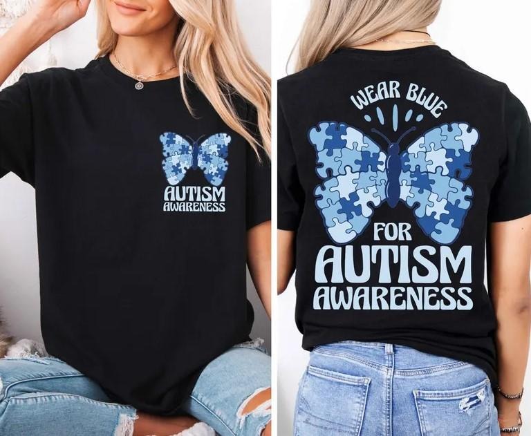I Wear Blue For Autism Awareness T-shirt, Autism Month Shir