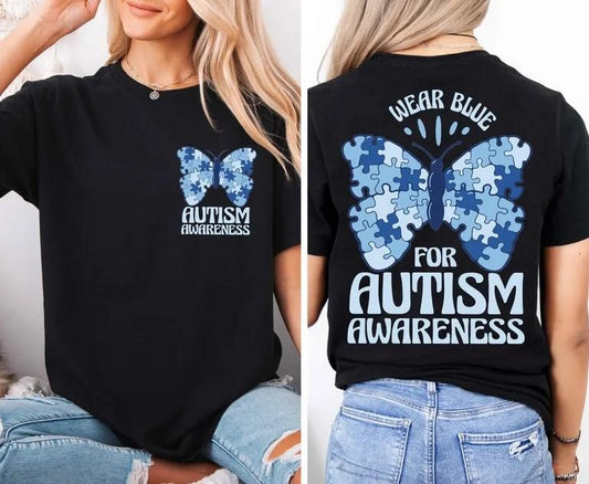I Wear Blue For Autism Awareness T-shirt, Autism Month Shir