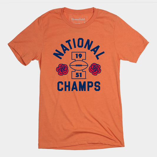 Vintage Illinois National Champs Football Tee Style001