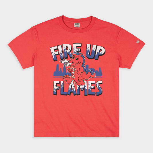 UIC Sparky D. Dragon "Fire Up Flames" Vintage Heavyweight Tee