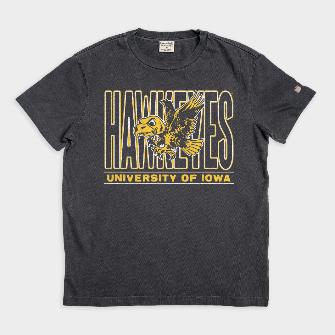 Retro '90s Iowa Hawkeyes Vintage Heavyweight Tee Style001