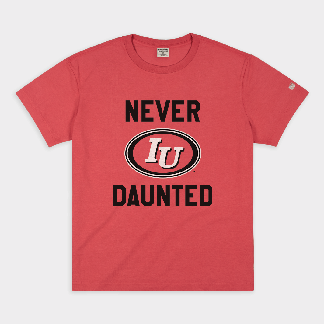 Never Daunted Vintage IU Oval Logo Vintage Heavyweight Tee