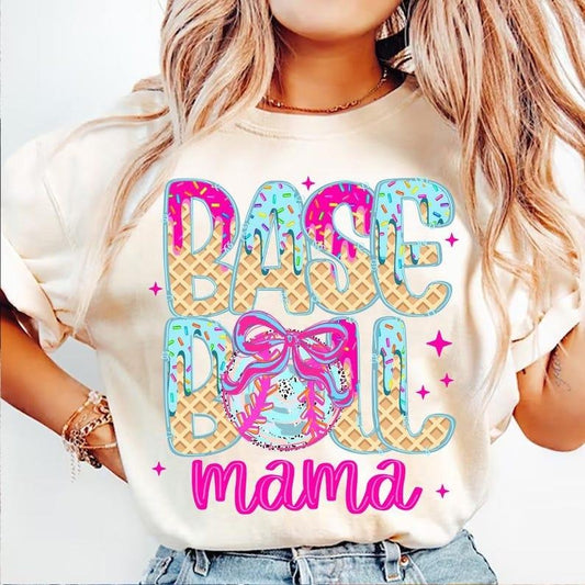 Ice Cream Drip Softball Shirt, Fun Sport Mom Tee, Stylish Game Day Outfit