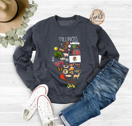 Illinois Sweatshirt, Illinois Hoodie, Gift For Women