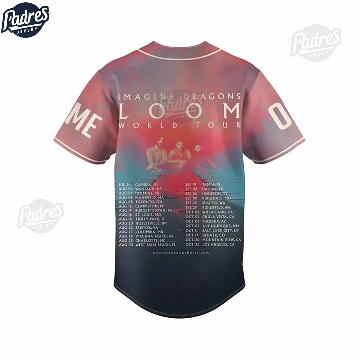Imagine Dragons Loom World Tour Custom Baseball Jersey - Padres Jersey Oasis: Elevate Your Baseball Style Game