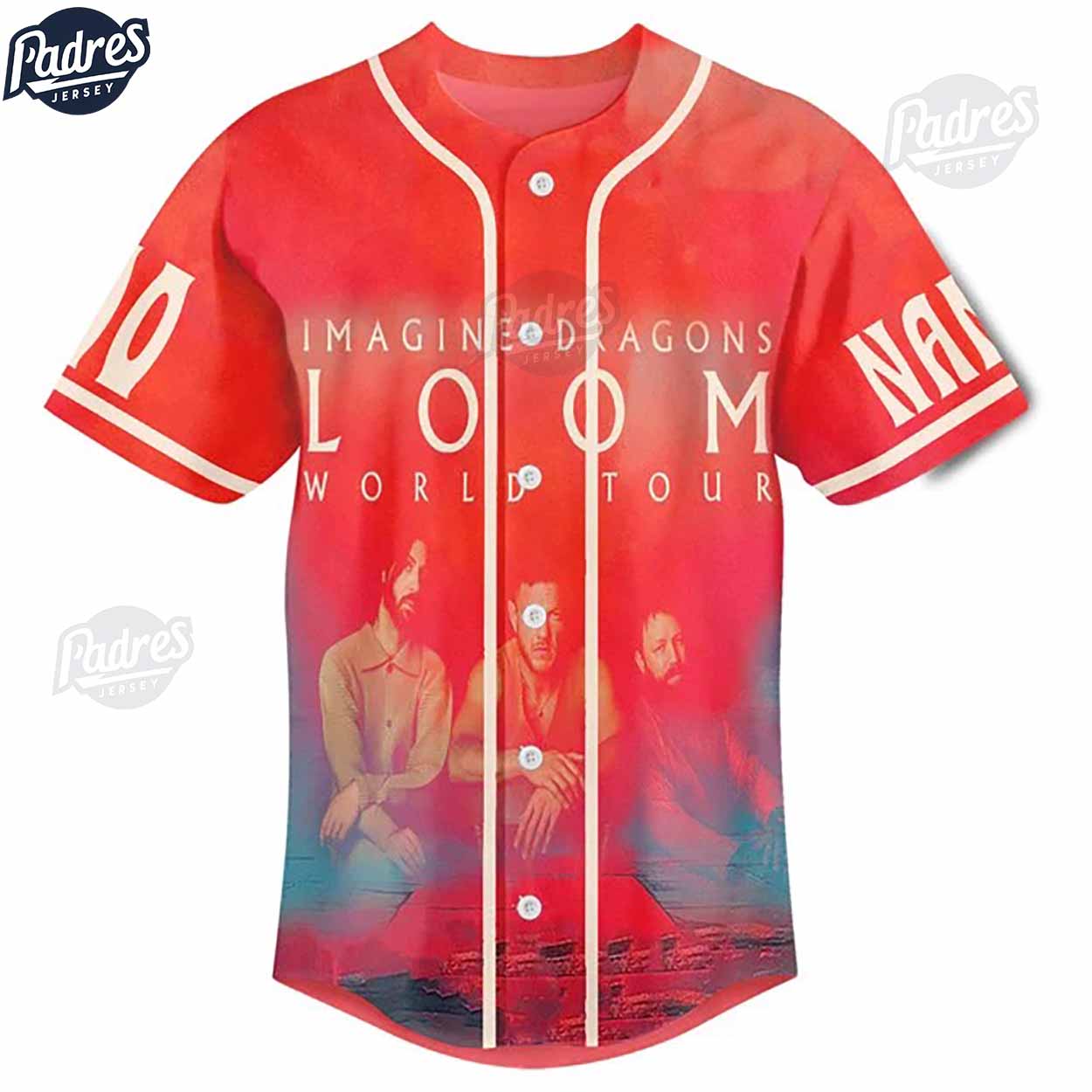 Imagine Dragons Loom World Tour Custom Red Baseball Jersey - Padres Jersey Oasis: Elevate Your Baseball Style Game