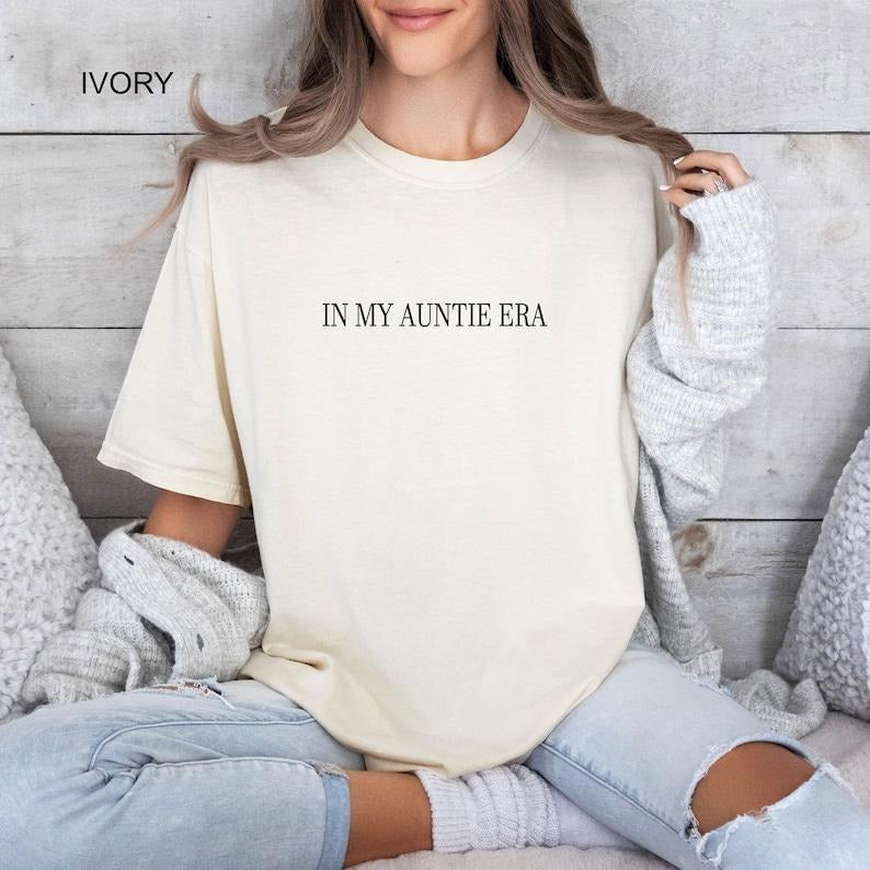 In My Auntie Era  Shirts, Auntie T-shirt, Favorite Aunt Clothing, Cool Aunt Tee, Cute Aunt Era Outfits, Aunt Birthday Gifts