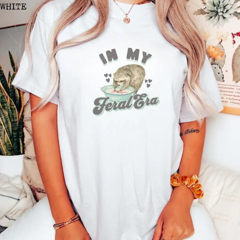 In My Feral Era Raccoon Shirt Funny Animal Shirt Vintage Raccoon Meme T Shirt Trash Panda T Shirt Retro Unisex Tee Animal Lover Gift  sweater and hoodie