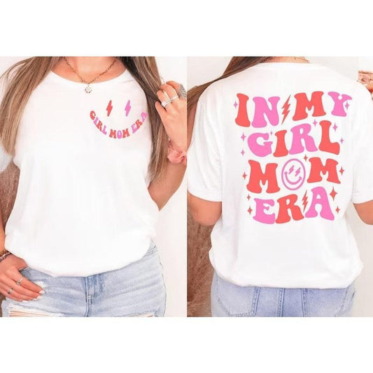 In My Girl Mom Era Sweatshirt, Girl Mom Club Shirt, Girl Mom sweatshirt, Baby reveal shirt, Gender Reveal, Expecting Mom Gift, New Mom  T-shirt, sweater and Hoodie Cotton