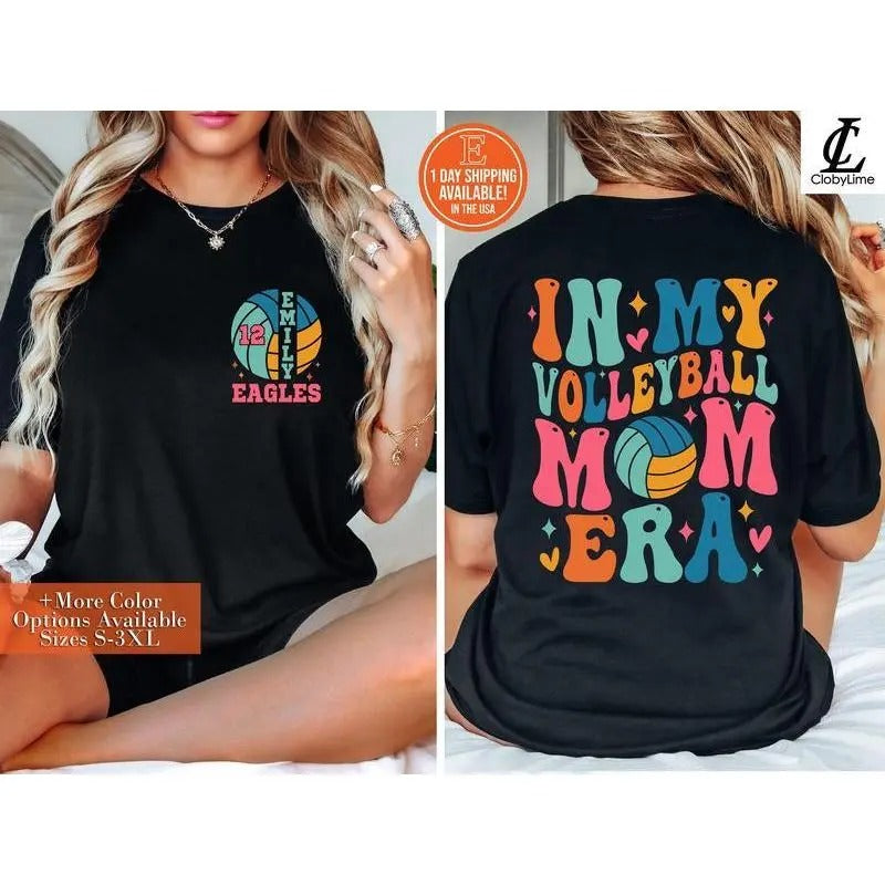 In My Volleyball Mom Era Sweatshirt Custom Volleyball Shirt Personalized Volleyball Mom Shirt Mom Shirt Volleyball Mom Game Day Shirt