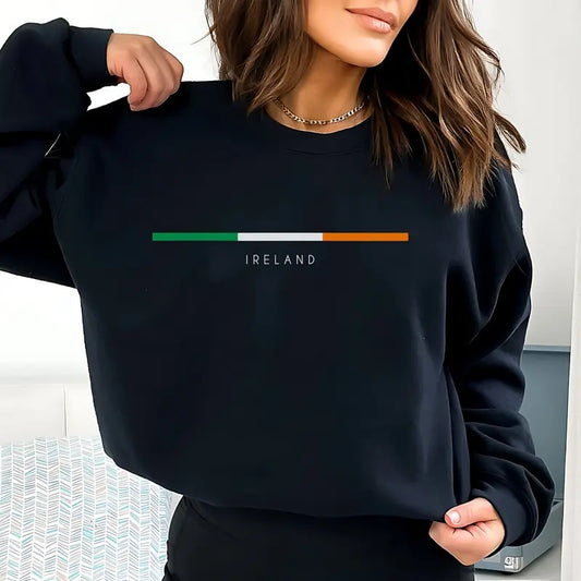 Ireland Sweatshirt, Minimalist Irish Flag Crewneck, Irish Flag Gift, Lover Top, Irish Trip Hoodie, Europe Trip Shirt, Eire Fan Soft Cotton Shirt, Gift For Him, Gift For Her