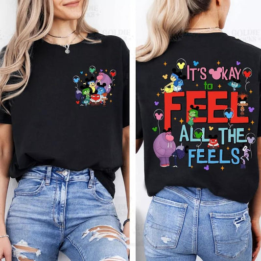 It's Okay To Feel All The Feels Shirt,  Mental Health Matter Shirt, Emotional support shirt, Feelings shirt, Inside Out 2shirtstyle{n002}3