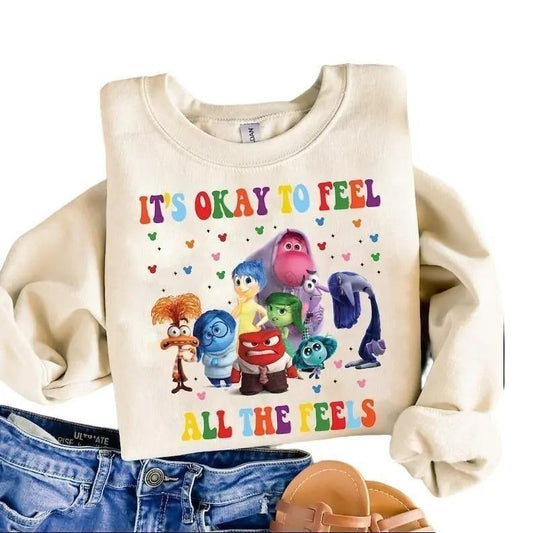 It's Okay To Feel All The Feels sweatshirt,  Mental Health Matter Shirt, Emotional support shirt, Feelings shirt, Inside Out 2shirt