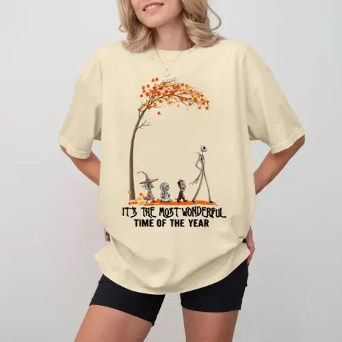 It's the Most Wonderful Time of the Year Halloween T-Shirt, Vintage Halloween T-Shirt, Halloween Gifts, Gift For Her, Gift For Him Fabric Fit