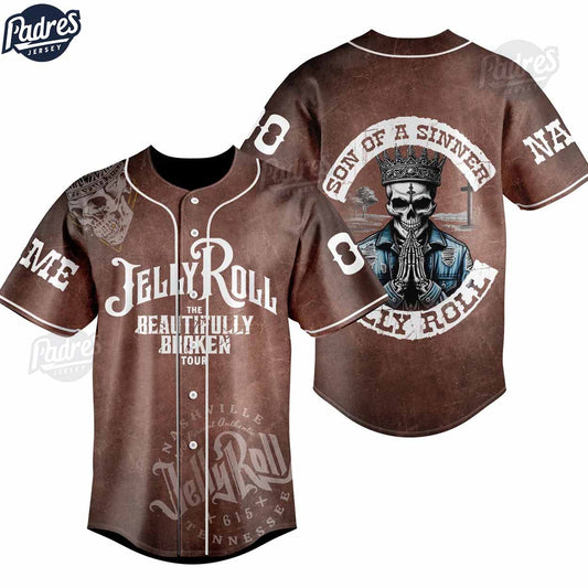 Custom Jelly Roll The Beautifully Broken Tour Baseball Jersey Style - Padres Jersey Oasis: Elevate Your Baseball Style Game