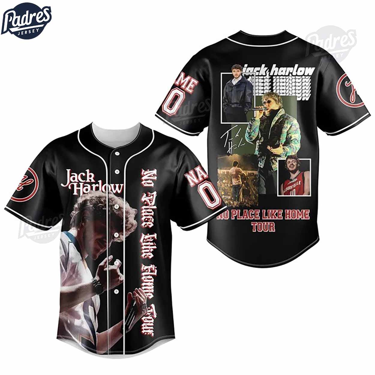 Jack Harlow No Place Like Home Tour Baseball Jersey - Jack Harlow Tickets 2024 - Padres Jersey Oasis: Elevate Your Baseball Style Game