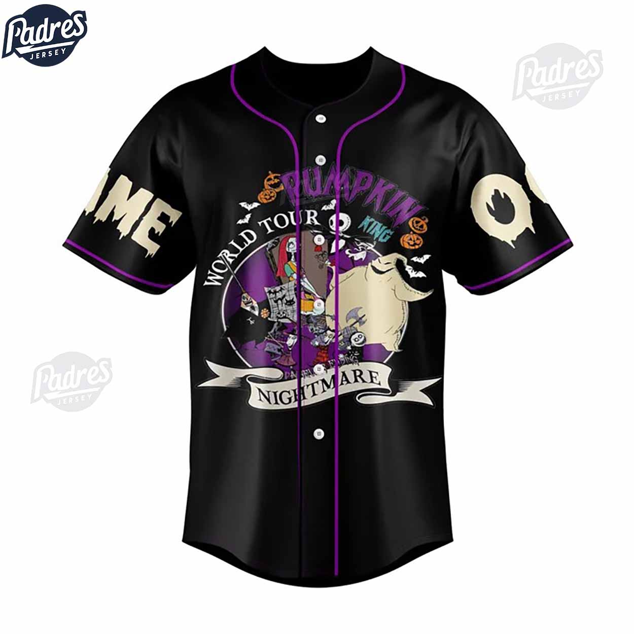 Jack Skellington Pumpkin World Tour Custom Baseball Jersey - Padres Jersey Oasis: Elevate Your Baseball Style Game