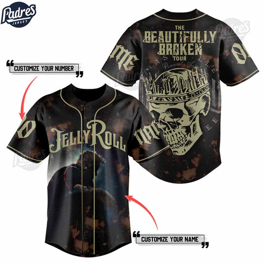 Jelly Roll The Beautiful Broken Tour Custom Baseball Jersey Shirt - Padres Jersey Oasis: Elevate Your Baseball Style Game