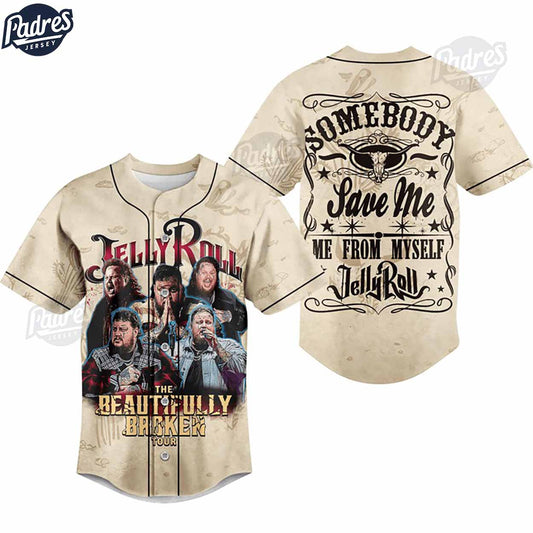 Jelly Roll The Beautifully Broken Tour Baseball Jersey Style - Padres Jersey Oasis: Elevate Your Baseball Style Game