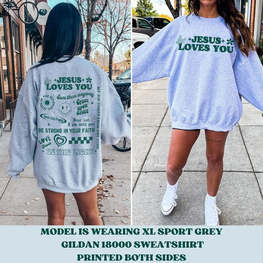 Jesus Loves You Jesus sweatshirt Jesus Apparel Jesus Crewneck Christian Crewneck Christian Sweatshirt Christian Merch Jesus Sweatshirt Chris  T-shirt, sweater and Hoodiestyle{n002}2