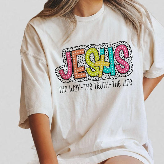 Jesus T-Shirt for Her, Christian Shirt for Women, Faith Shirt, Christian Gift Shirt, Christian Cross Tee, Jesus Lover T-Shirt, The way The Truth The Life, Faith T-shirt Women Top