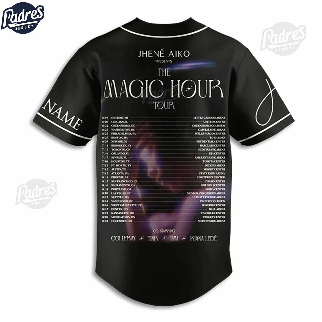 Jhene Aiko The Magic Tour Personalized Baseball Jersey Style - Padres Jersey Oasis: Elevate Your Baseball Style Game