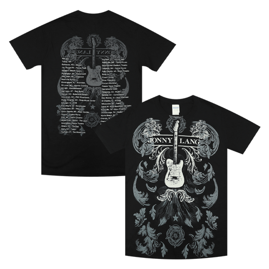 Guitar Tour Unisex Black T-Shirt