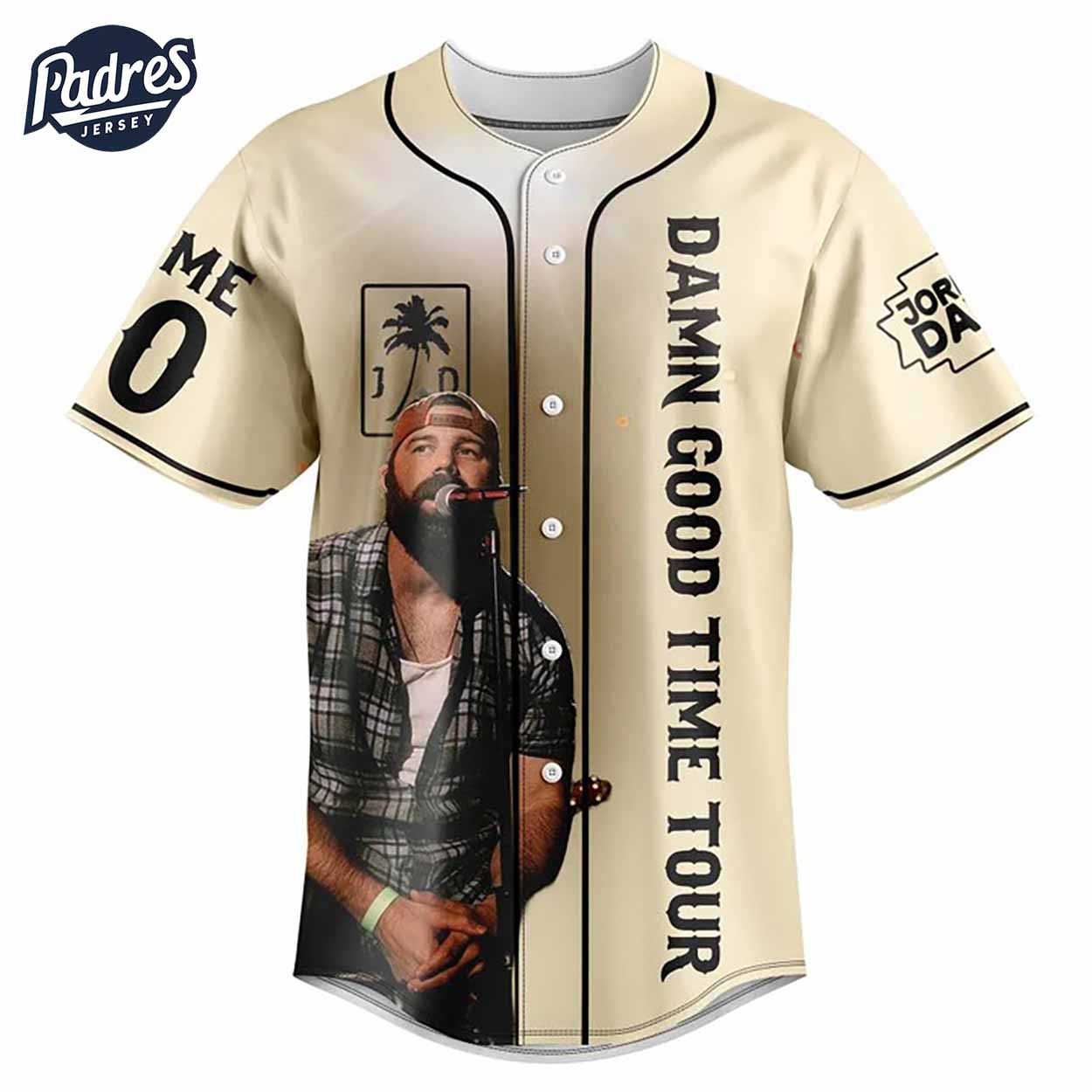 Jordan Davis The Damn Good Time World Tour Custom Baseball Jersey - Padres Jersey Oasis: Elevate Your Baseball Style Game
