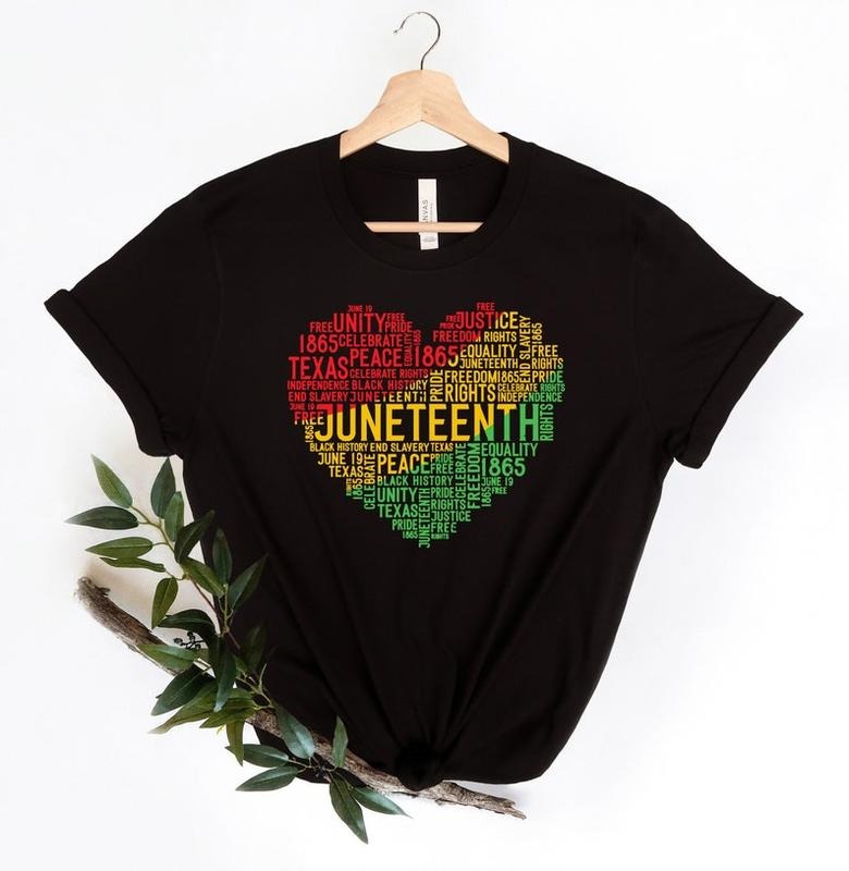 Juneteenth Heart Shirt,Juneteenth shirt women,Black Culture, Black History,Black Lives Matter Tee,Melanin T-Shirt,Black Girl, Free-ish Shirt
