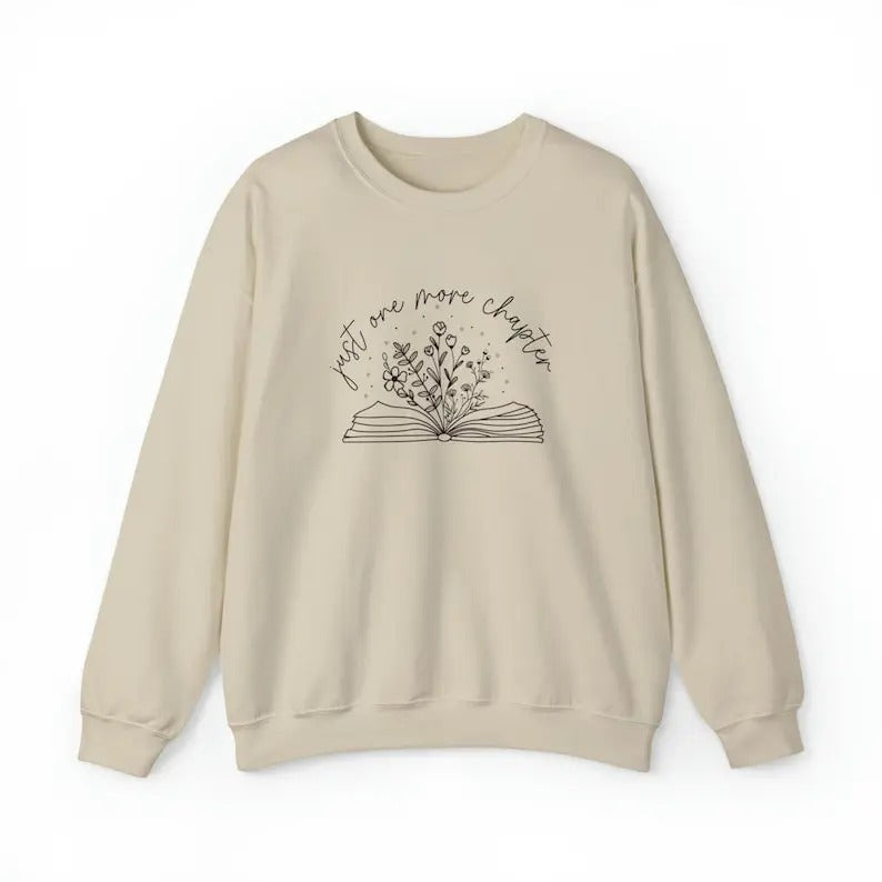 Just One More Chapter Sweatshirt, Book Lover Sweatshirt Gift Teacher Librarian Gift, Reading Crewneck Sweatshirt, Booktok Bookworm  sweater and hoodie
