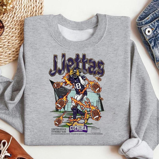 Justin Jefferson Planet Euphoria Sweatshirt, Vintage 90s Unisex Various Sizes and Colors - Classic Sport Graphic Sweater- Unisex For Women And For Men - Football Fan Gifts
