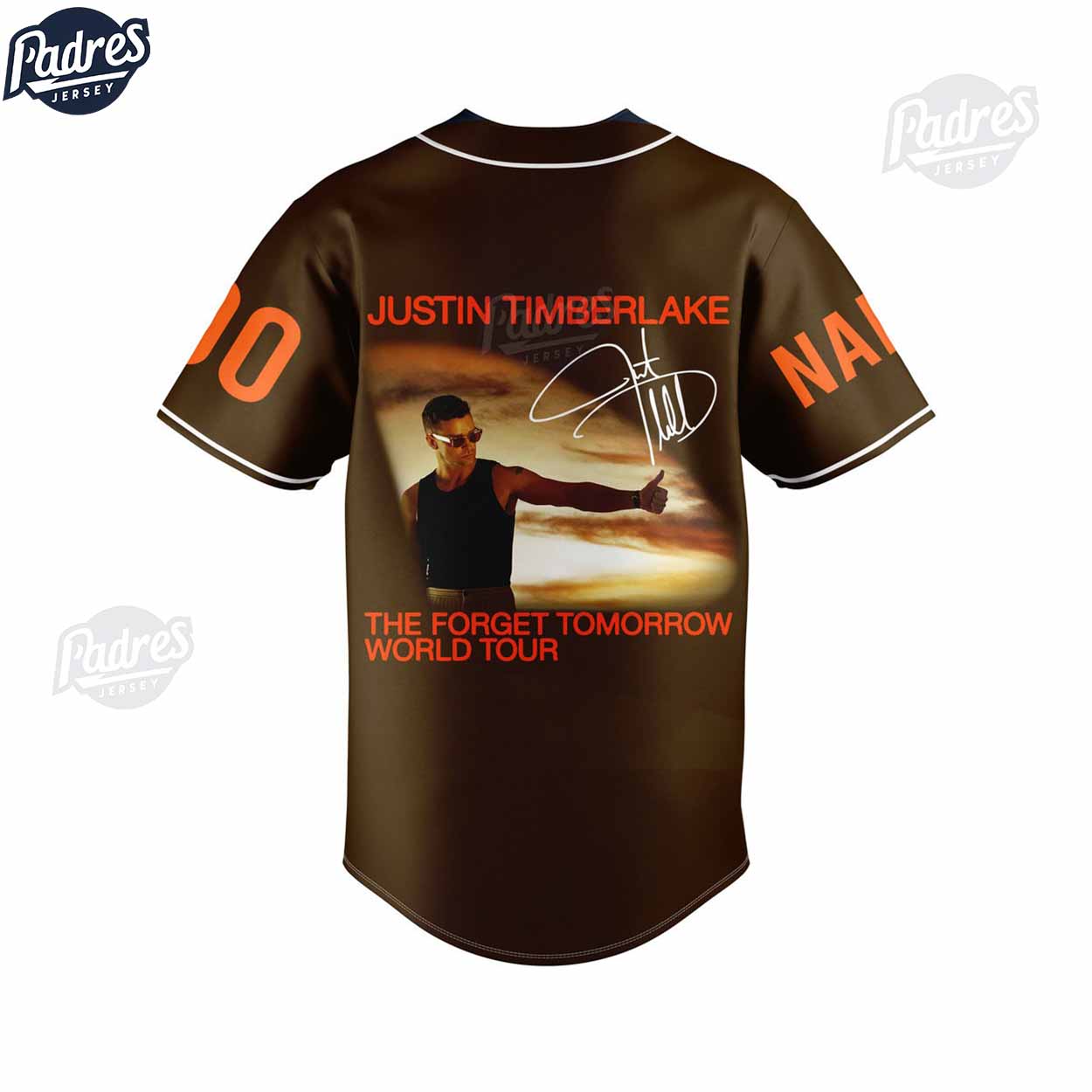 Justin Timberlake The Forget Tomorrow World Tour 2024 Custom Baseball Jersey - Padres Jersey Oasis: Elevate Your Baseball Style Game