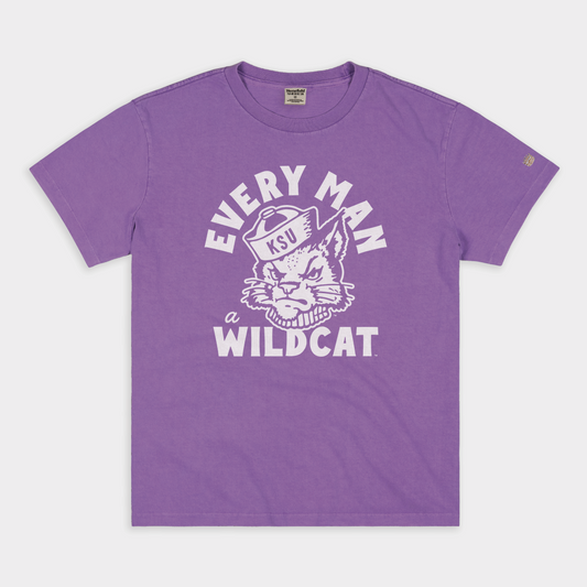 ‚ÄúEvery Man a Wildcat‚Äù K-State Vintage Heavyweight Tee Style001