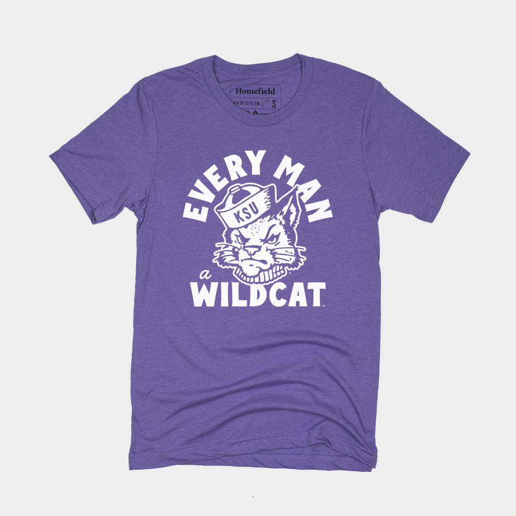 ‚ÄúEvery Man a Wildcat‚Äù Vintage K-State Tee Style001